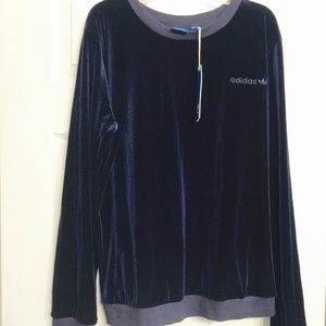 Navy Adidas Velvet Women's Sweatshirt size large